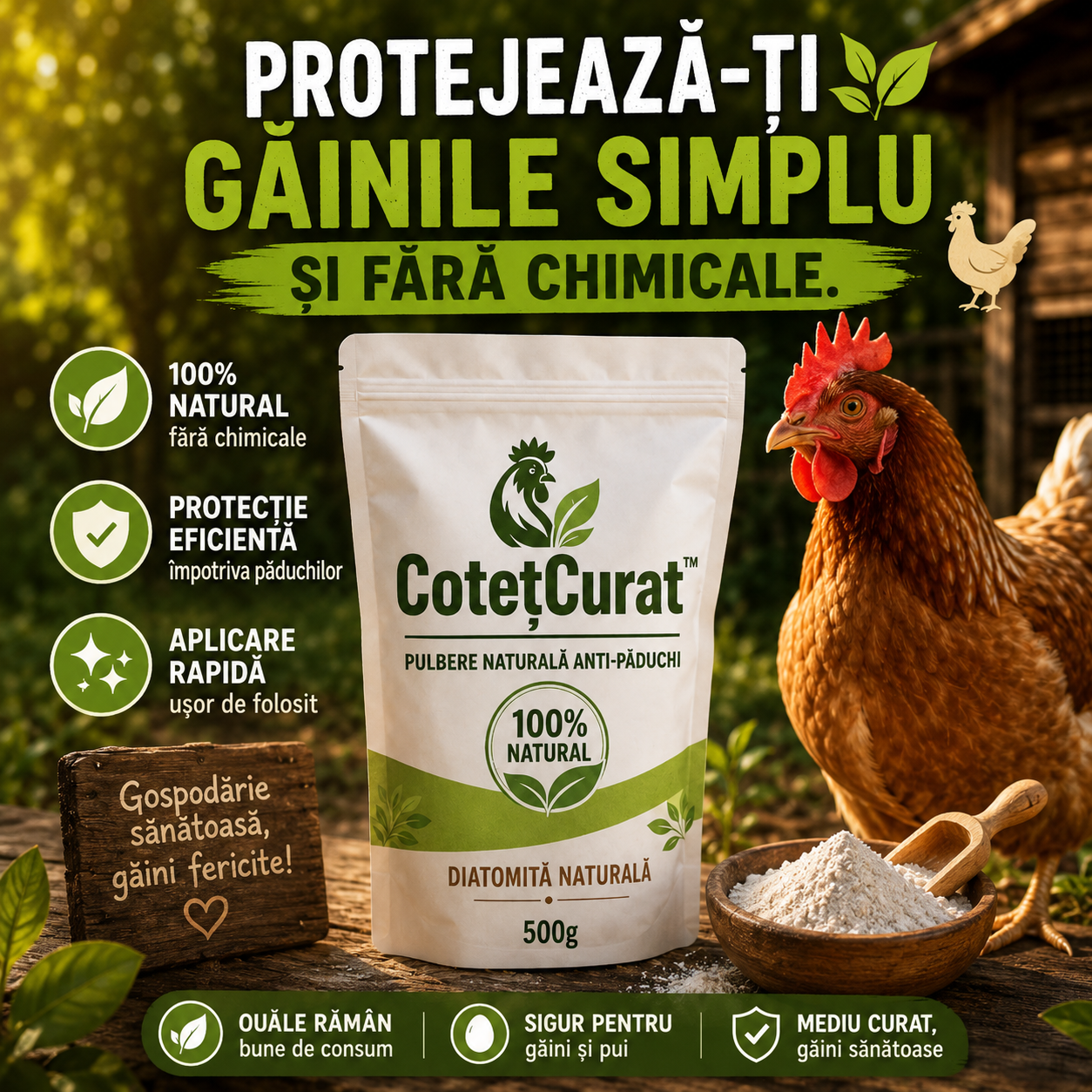 1+1 GRATIS Pulbere Naturală Anti-Păduchi CotețCurat™