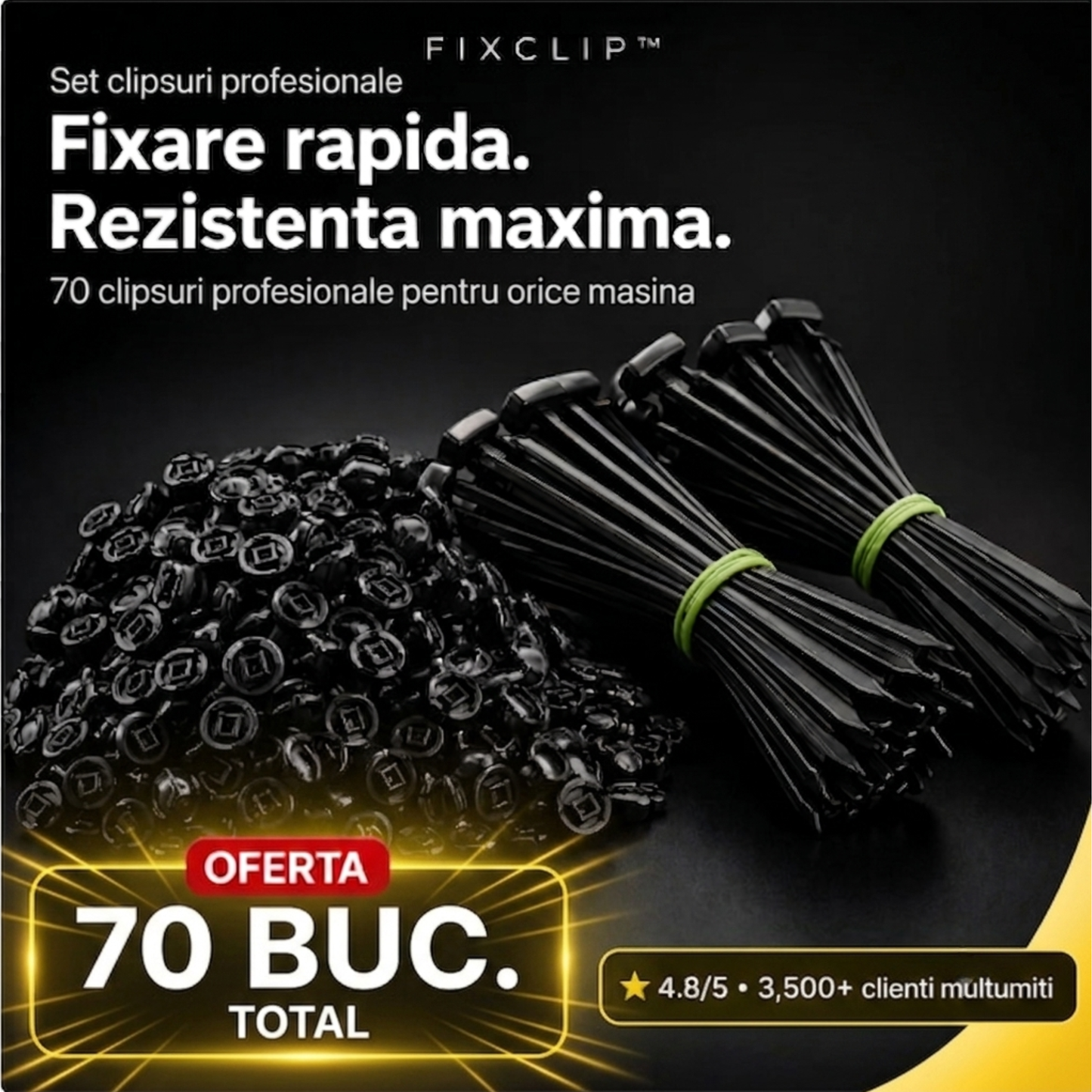 Set de clipsuri profesionale 70 bucati PrindePro