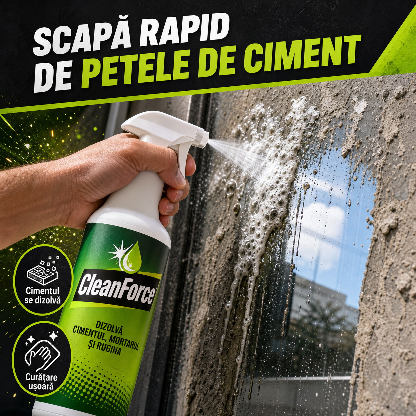 Soluție Pentru Îndepărtarea Cimentului Și Ruginii- CleanForce™