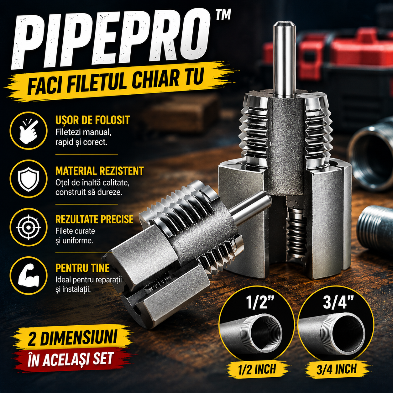 Set Pentru Filetarea Țevilor PipePro™