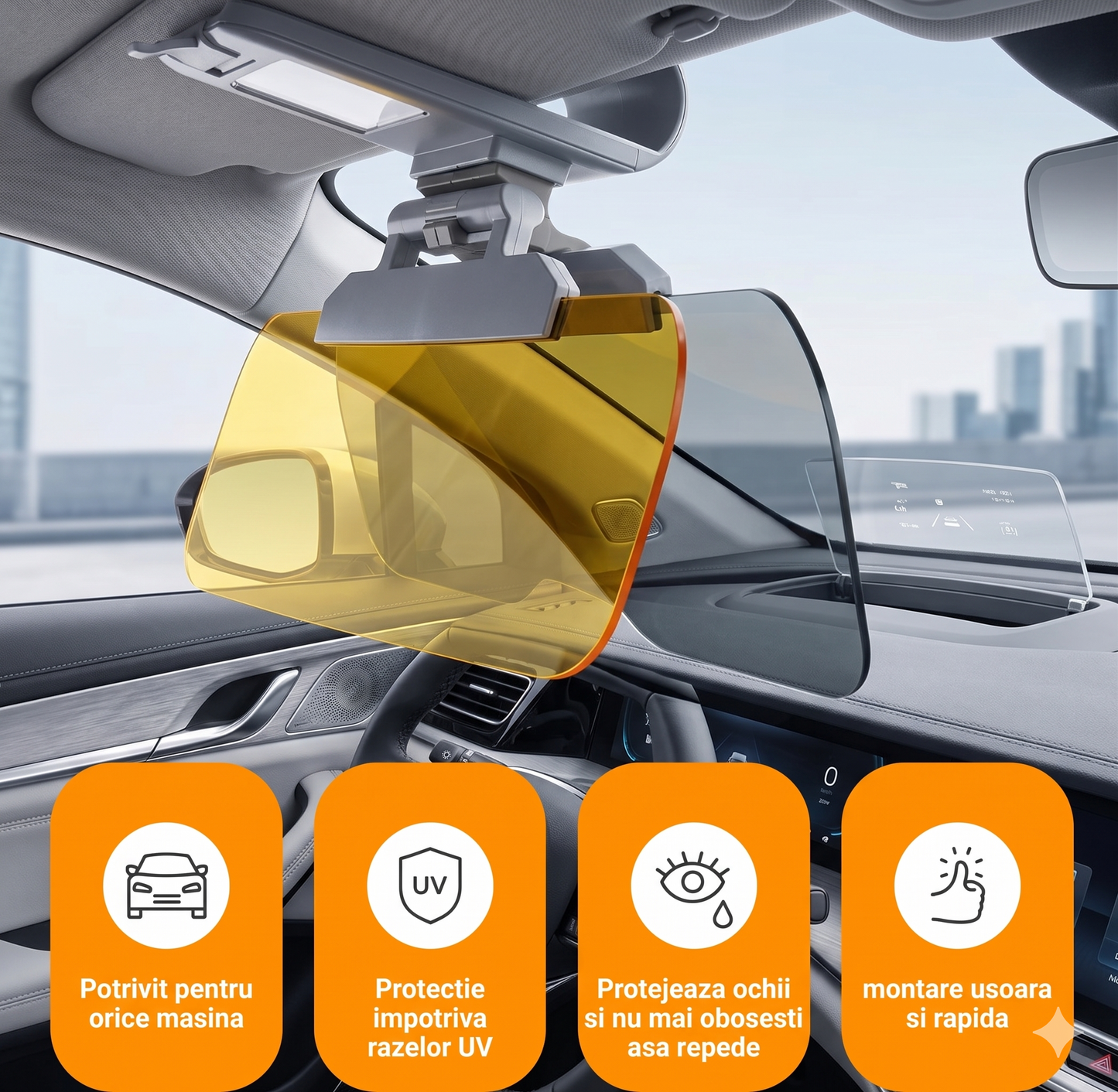 Parasolar auto 2în1 pentru zi și noapte VizorClar