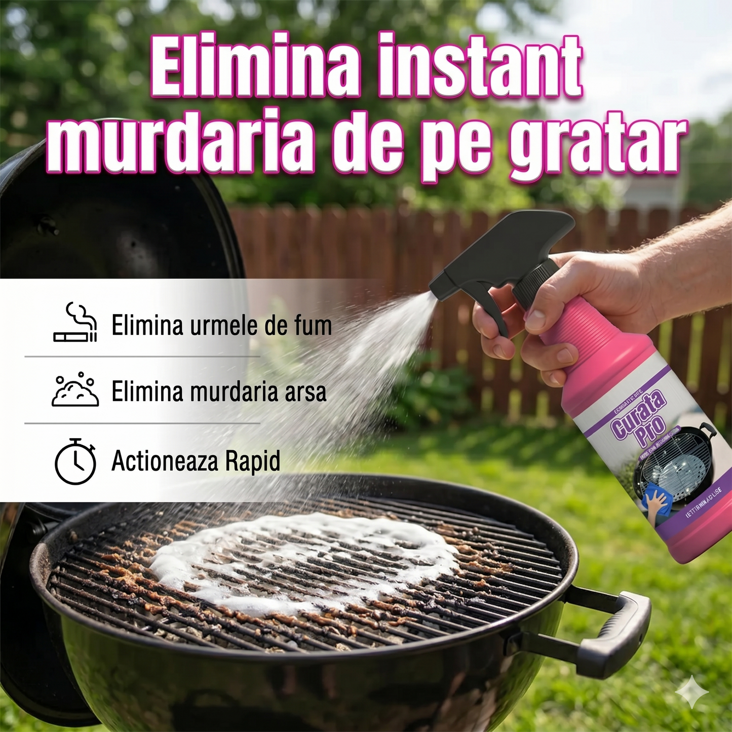 Spray degresant pentru curățat grătarul CurățăPro