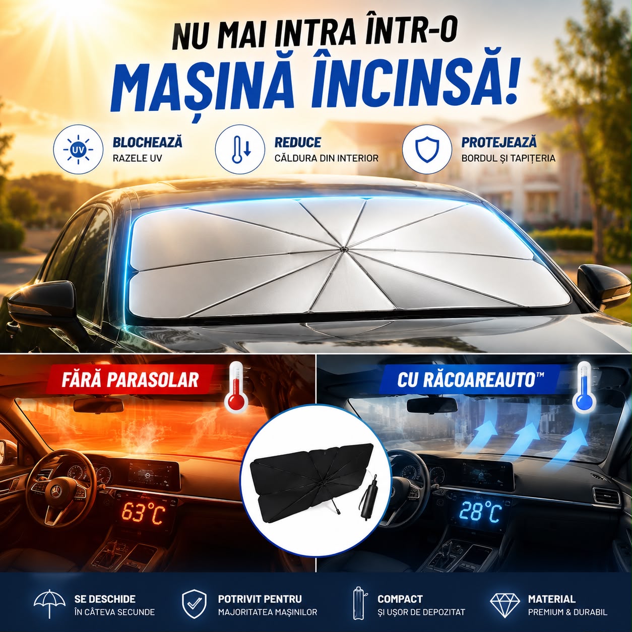 Parasolar Auto RăcoareAuto™